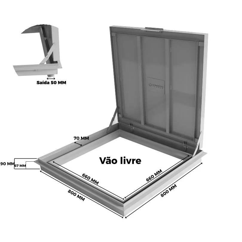 Vista frontal 80 × 80 cm